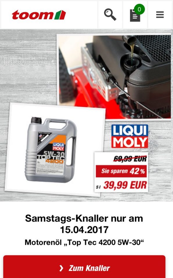 toom Baumarkt Liqui Moly Öl VW T5 Diesel TDI